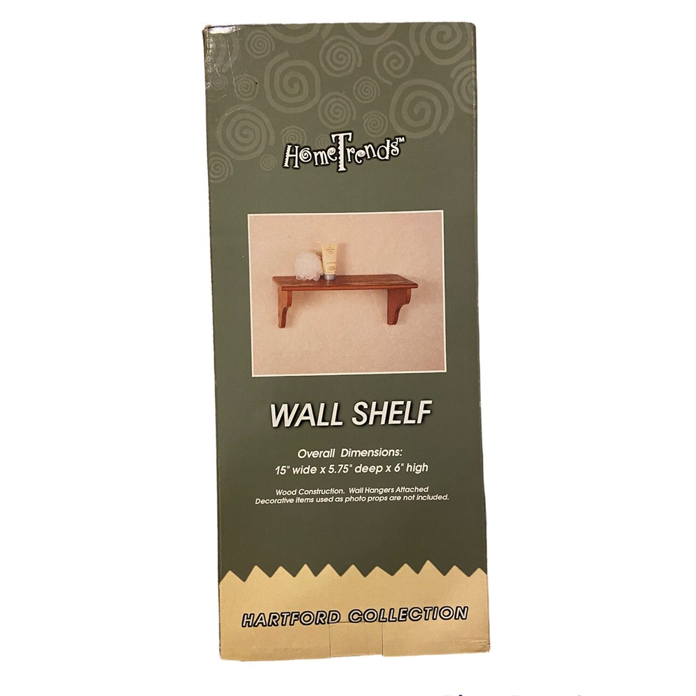 Hartford Collection Home Trends 15" Wall Wood Shelf  New